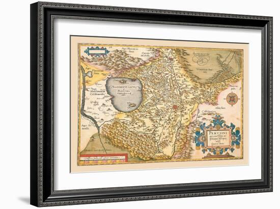 Map of Italy near Florence-Abraham Ortelius-Framed Art Print