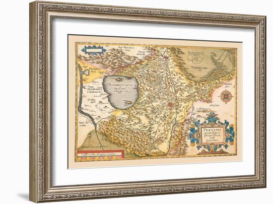 Map of Italy near Florence-Abraham Ortelius-Framed Art Print