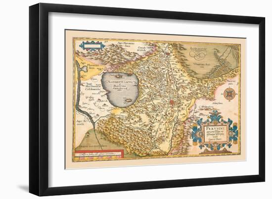 Map of Italy near Florence-Abraham Ortelius-Framed Art Print