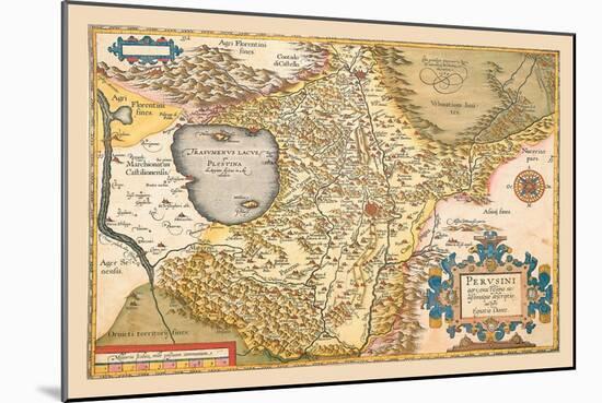Map of Italy near Florence-Abraham Ortelius-Mounted Art Print