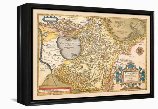 Map of Italy near Florence-Abraham Ortelius-Framed Stretched Canvas