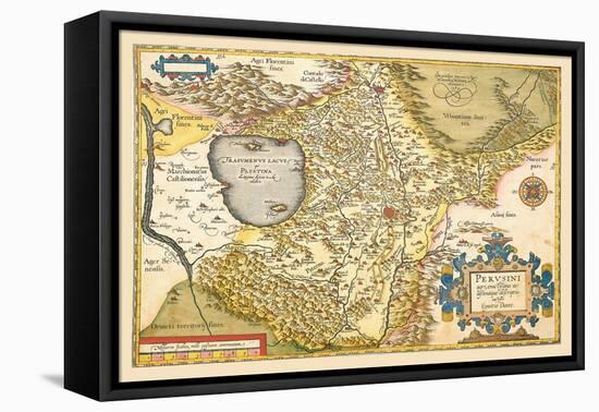 Map of Italy near Florence-Abraham Ortelius-Framed Stretched Canvas