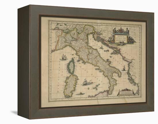 Map of Italy-Joan Blaeu-Framed Premier Image Canvas