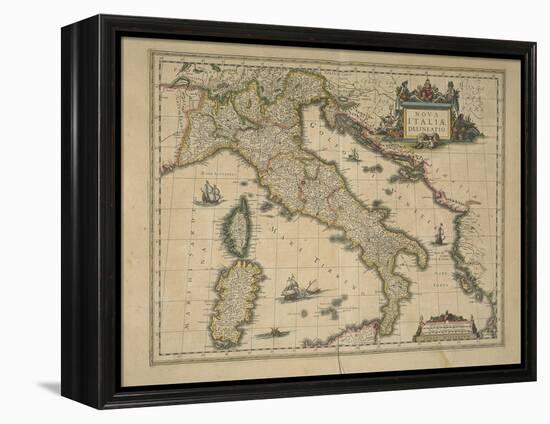 Map of Italy-Joan Blaeu-Framed Premier Image Canvas