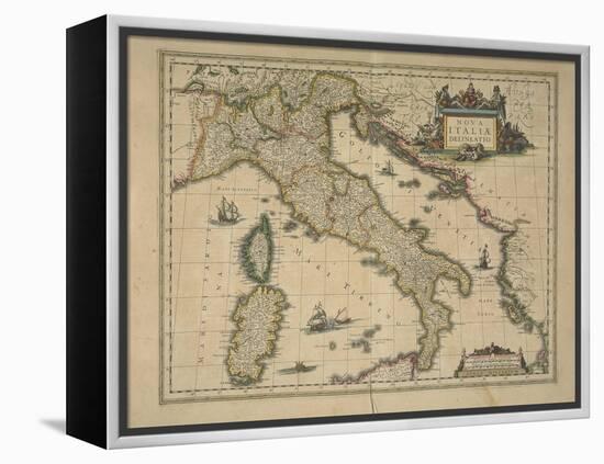 Map of Italy-Joan Blaeu-Framed Premier Image Canvas