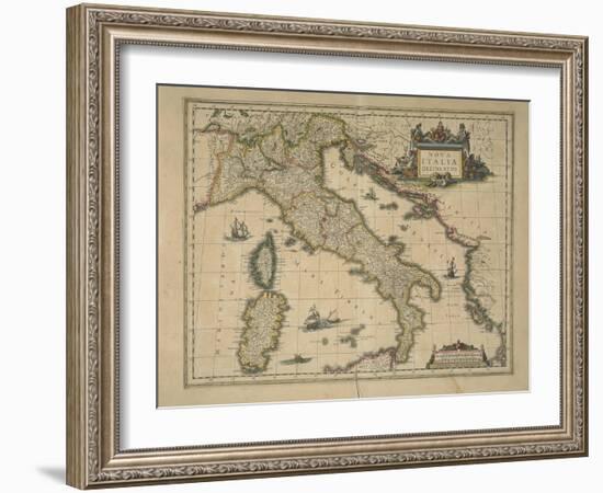 Map of Italy-Joan Blaeu-Framed Giclee Print