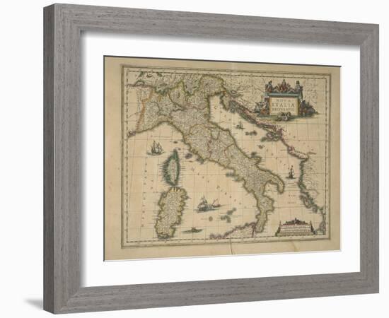 Map of Italy-Joan Blaeu-Framed Giclee Print