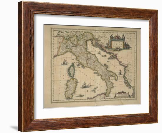 Map of Italy-Joan Blaeu-Framed Giclee Print