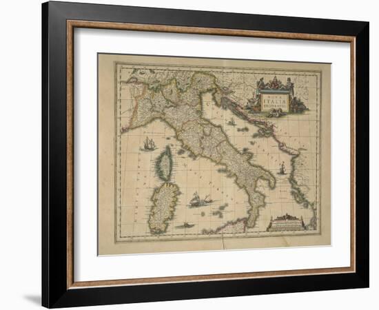 Map of Italy-Joan Blaeu-Framed Giclee Print