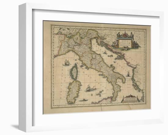 Map of Italy-Joan Blaeu-Framed Giclee Print