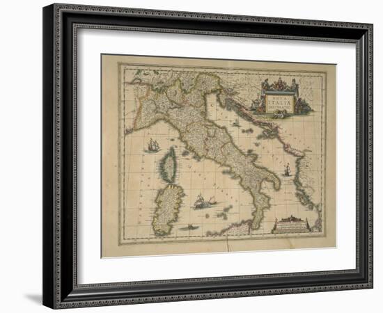 Map of Italy-Joan Blaeu-Framed Giclee Print