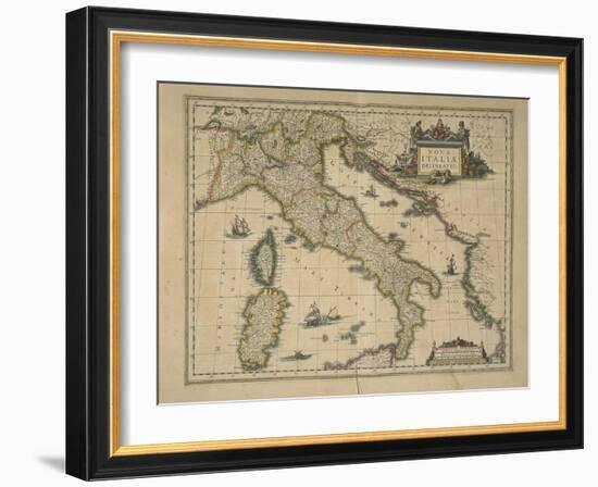 Map of Italy-Joan Blaeu-Framed Giclee Print