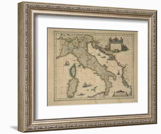 Map of Italy-Joan Blaeu-Framed Giclee Print