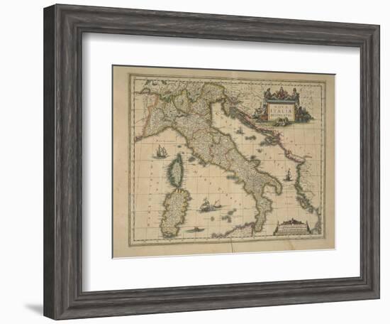 Map of Italy-Joan Blaeu-Framed Giclee Print