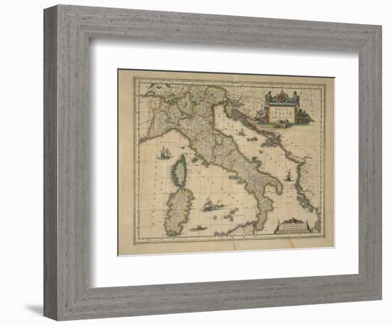 Map of Italy-Joan Blaeu-Framed Giclee Print