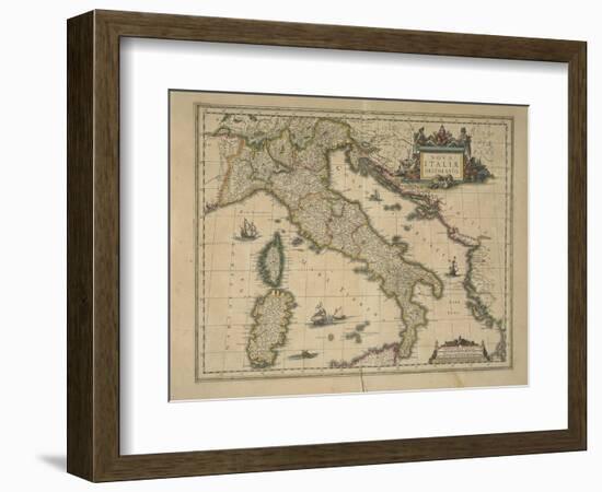 Map of Italy-Joan Blaeu-Framed Giclee Print