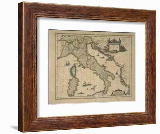 Map of Italy-Joan Blaeu-Framed Giclee Print