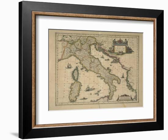 Map of Italy-Joan Blaeu-Framed Giclee Print