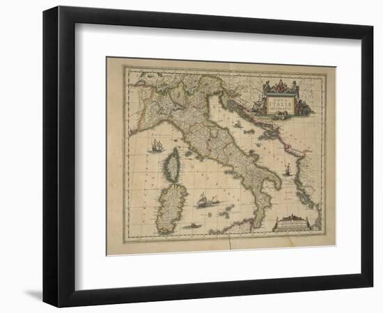 Map of Italy-Joan Blaeu-Framed Giclee Print