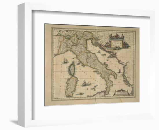 Map of Italy-Joan Blaeu-Framed Giclee Print