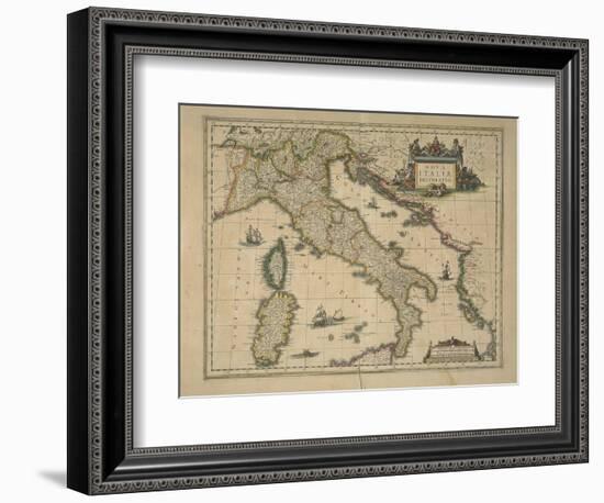 Map of Italy-Joan Blaeu-Framed Giclee Print