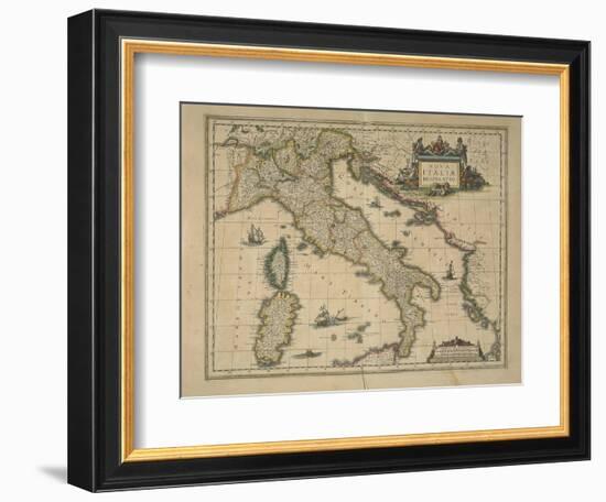 Map of Italy-Joan Blaeu-Framed Giclee Print