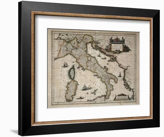 Map of Italy-William and Jan Blaeu-Framed Art Print