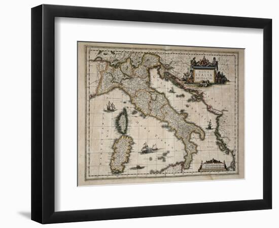 Map of Italy-William and Jan Blaeu-Framed Art Print