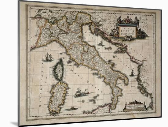 Map of Italy-William and Jan Blaeu-Mounted Art Print