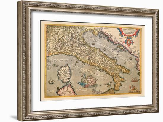 Map of Italy-Abraham Ortelius-Framed Art Print