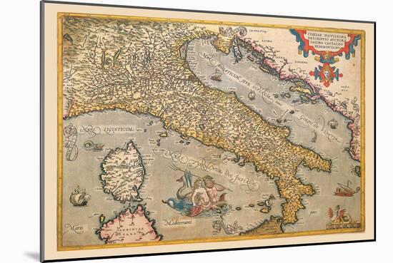 Map of Italy-Abraham Ortelius-Mounted Art Print