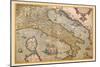 Map of Italy-Abraham Ortelius-Mounted Art Print