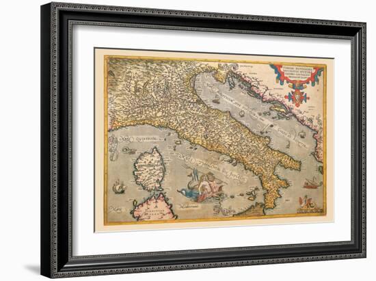 Map of Italy-Abraham Ortelius-Framed Art Print