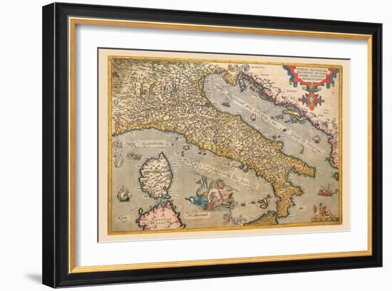 Map of Italy-Abraham Ortelius-Framed Art Print