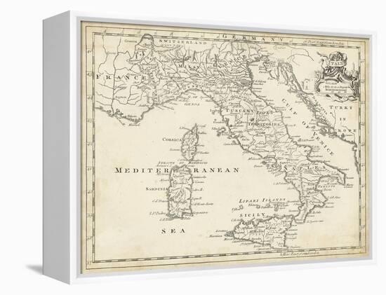 Map of Italy-T. Jeffreys-Framed Stretched Canvas