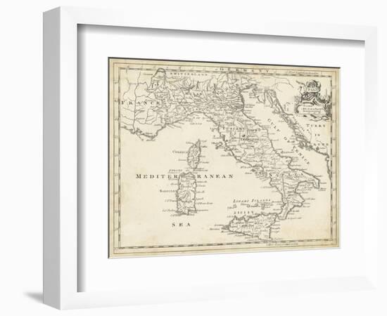 Map of Italy-T. Jeffreys-Framed Premium Giclee Print