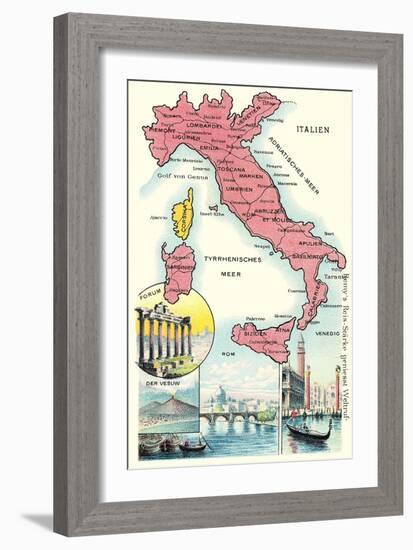 Map of Italy-null-Framed Art Print
