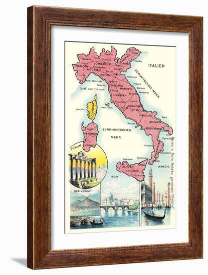 Map of Italy-null-Framed Art Print