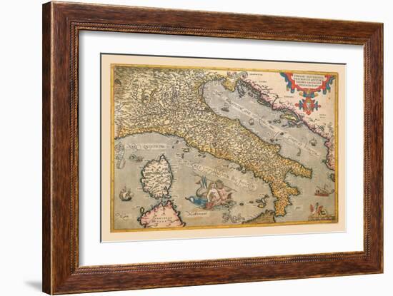 Map of Italy-Abraham Ortelius-Framed Art Print