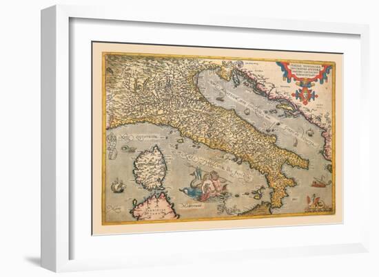 Map of Italy-Abraham Ortelius-Framed Art Print