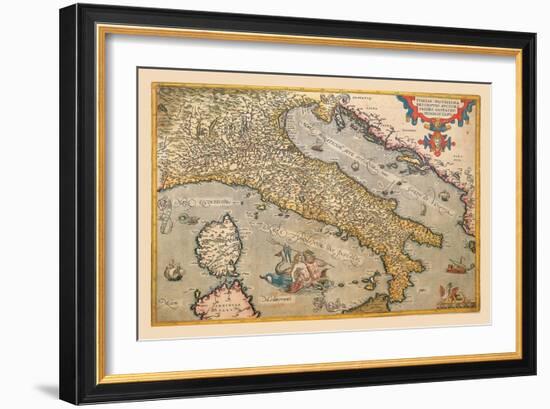 Map of Italy-Abraham Ortelius-Framed Art Print