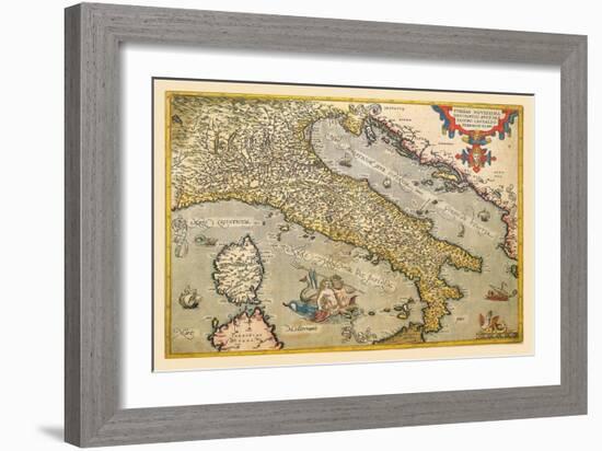 Map of Italy-Abraham Ortelius-Framed Art Print