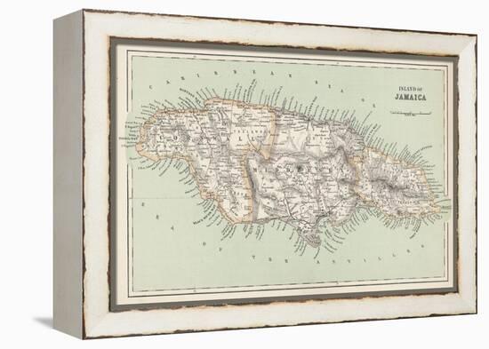 Map of Jamaica-null-Framed Premier Image Canvas