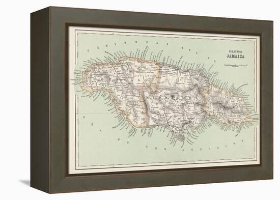 Map of Jamaica-null-Framed Premier Image Canvas