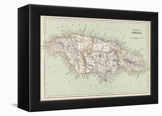 Map of Jamaica-null-Framed Premier Image Canvas