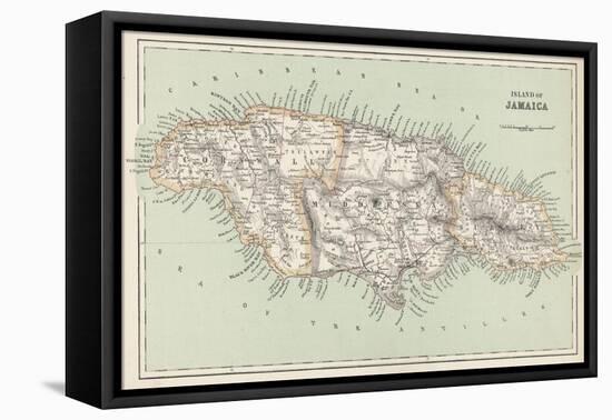 Map of Jamaica-null-Framed Premier Image Canvas