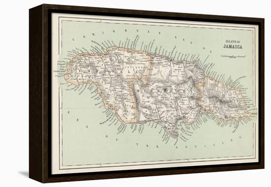 Map of Jamaica-null-Framed Premier Image Canvas