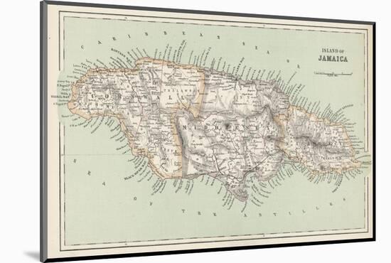 Map of Jamaica-null-Mounted Photographic Print