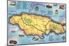 Map of Jamaica-null-Mounted Art Print