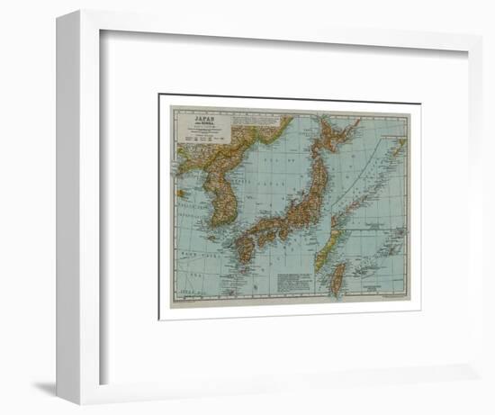 Map of Japan and Korea, c1910-Gull Engraving Company-Framed Giclee Print